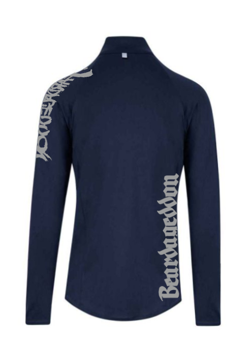 YOUR HWAY! Active Wear Half Zip Jacket Half Skull Front-Navy Blue