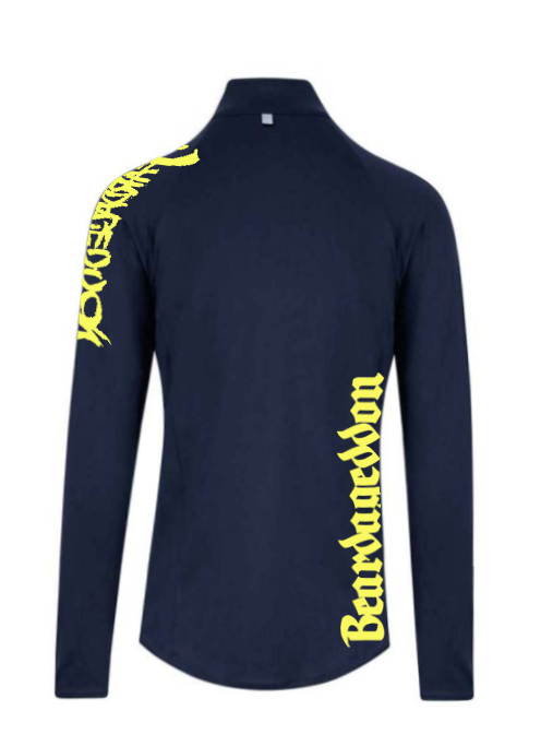 YOUR HWAY! Active Wear Half Zip Jacket Half Skull Front-Navy Blue