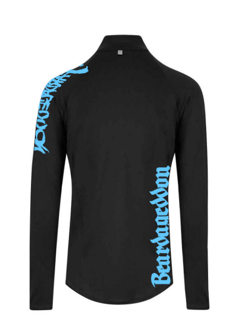YOUR HWAY! Active Wear Half Zip Jacket Half Skull Front-Black