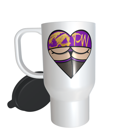 PushinWood Double Sided Travel Mug Heart Logo
