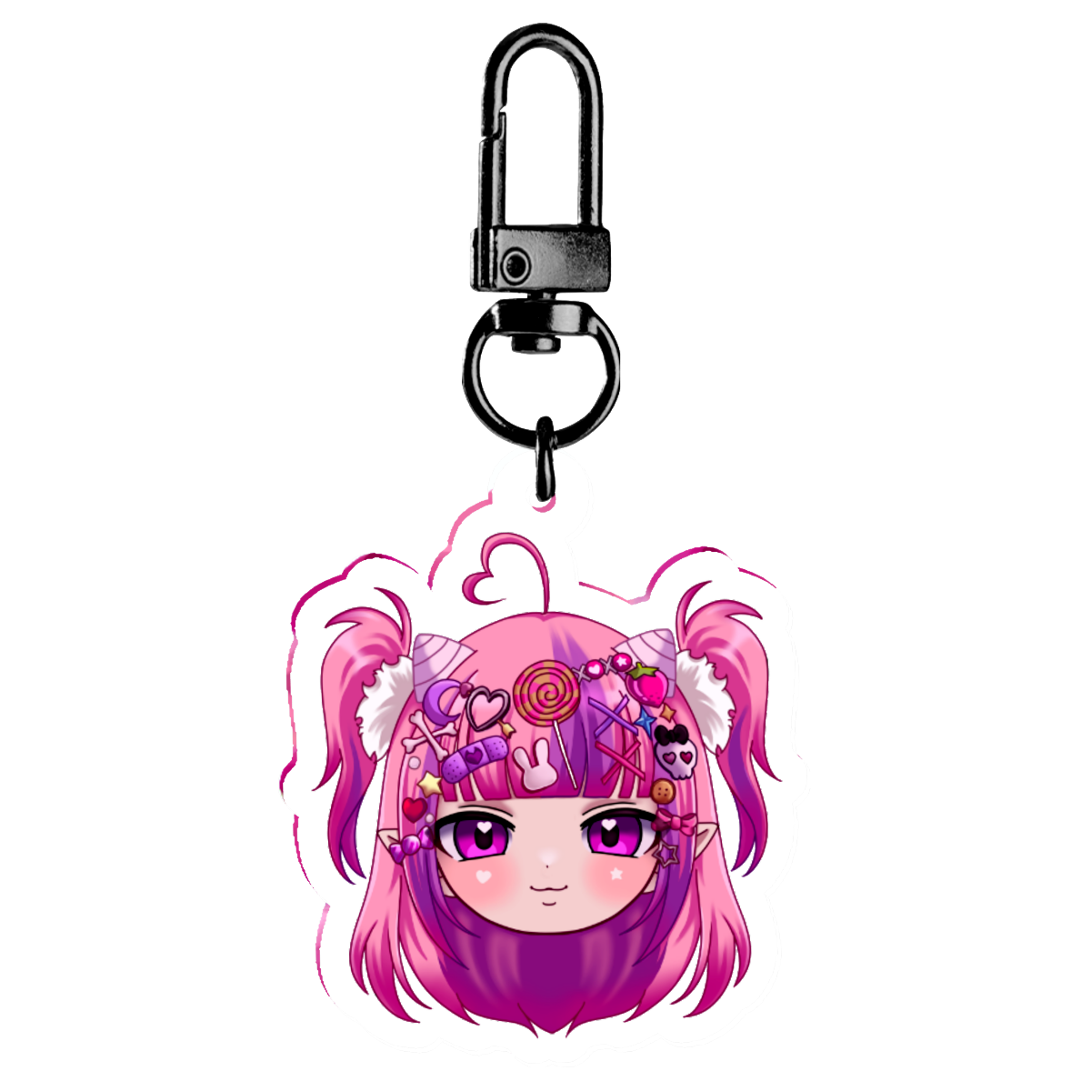 Ironmouse Decora Head Acrylic Keychain