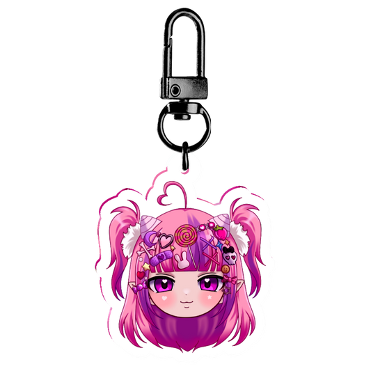 Ironmouse Decora Head Acrylic Keychain