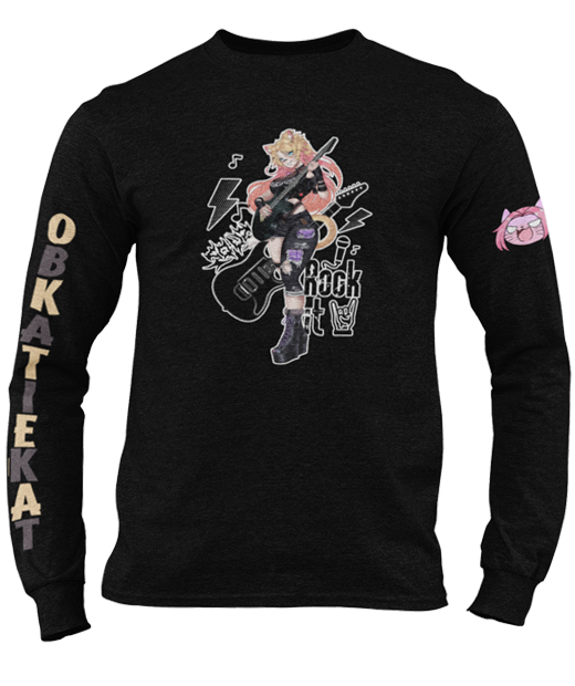 OBKatieKat Long Sleeved T-Shirt with Sleeve Mascots.