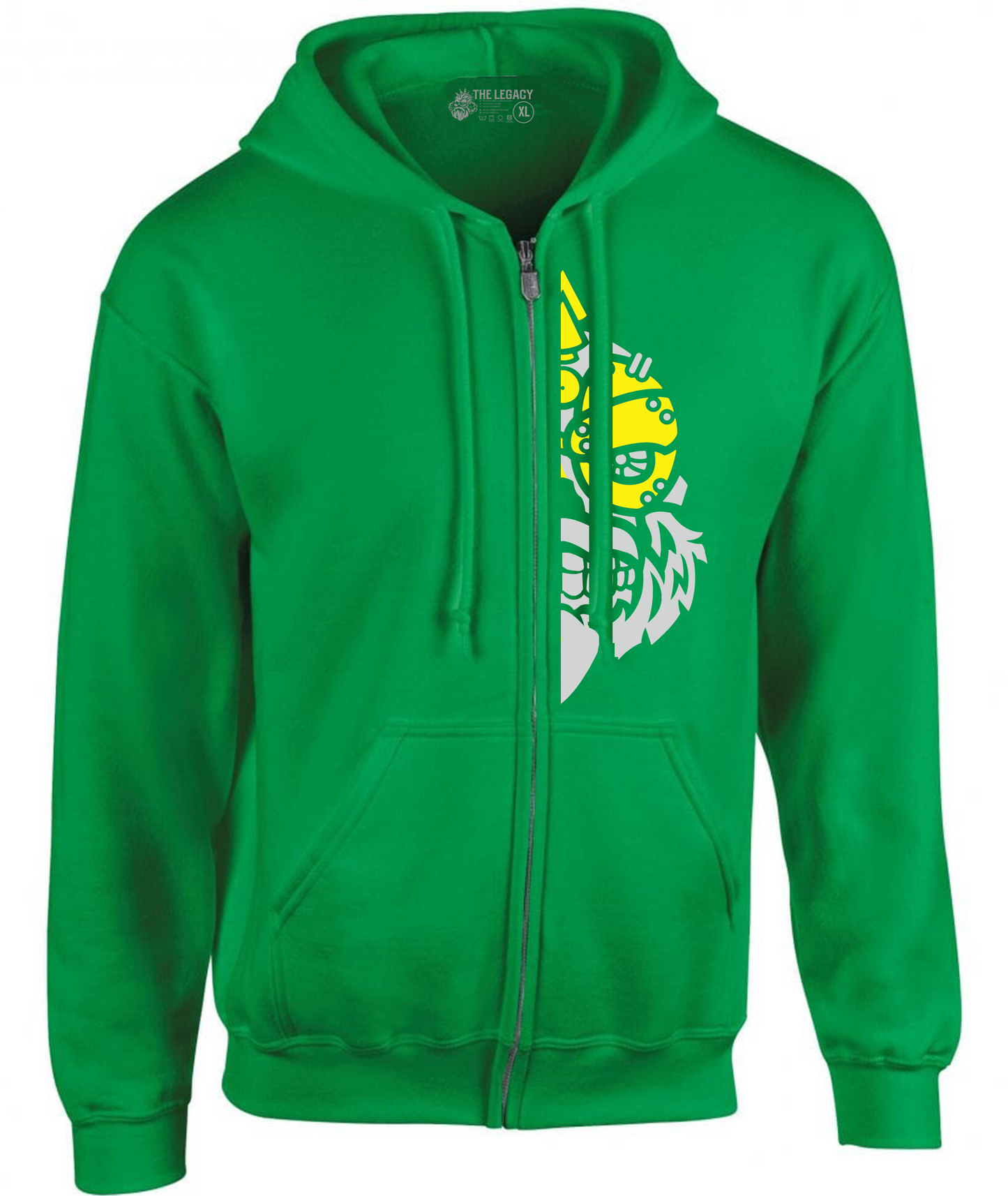 YOUR HWAY! Zipper Hoodie Half Skull Front