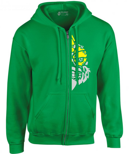 YOUR HWAY! Zipper Hoodie Half Skull Front
