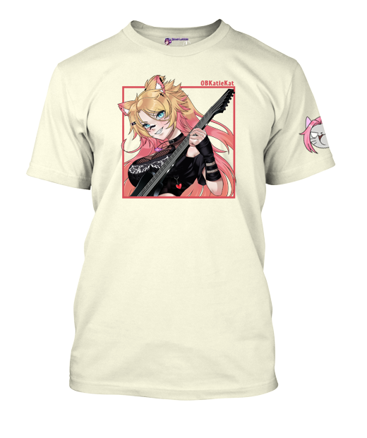 OBKatieKat Square Designed T-Shirt with Sleeve Mascot.