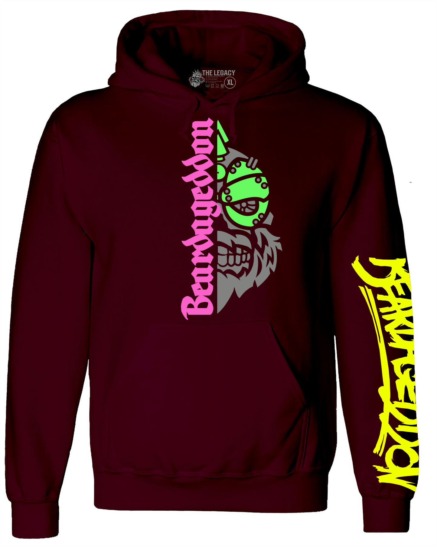 YOUR HWAY! Active Wear Hoodie Half Skull Front