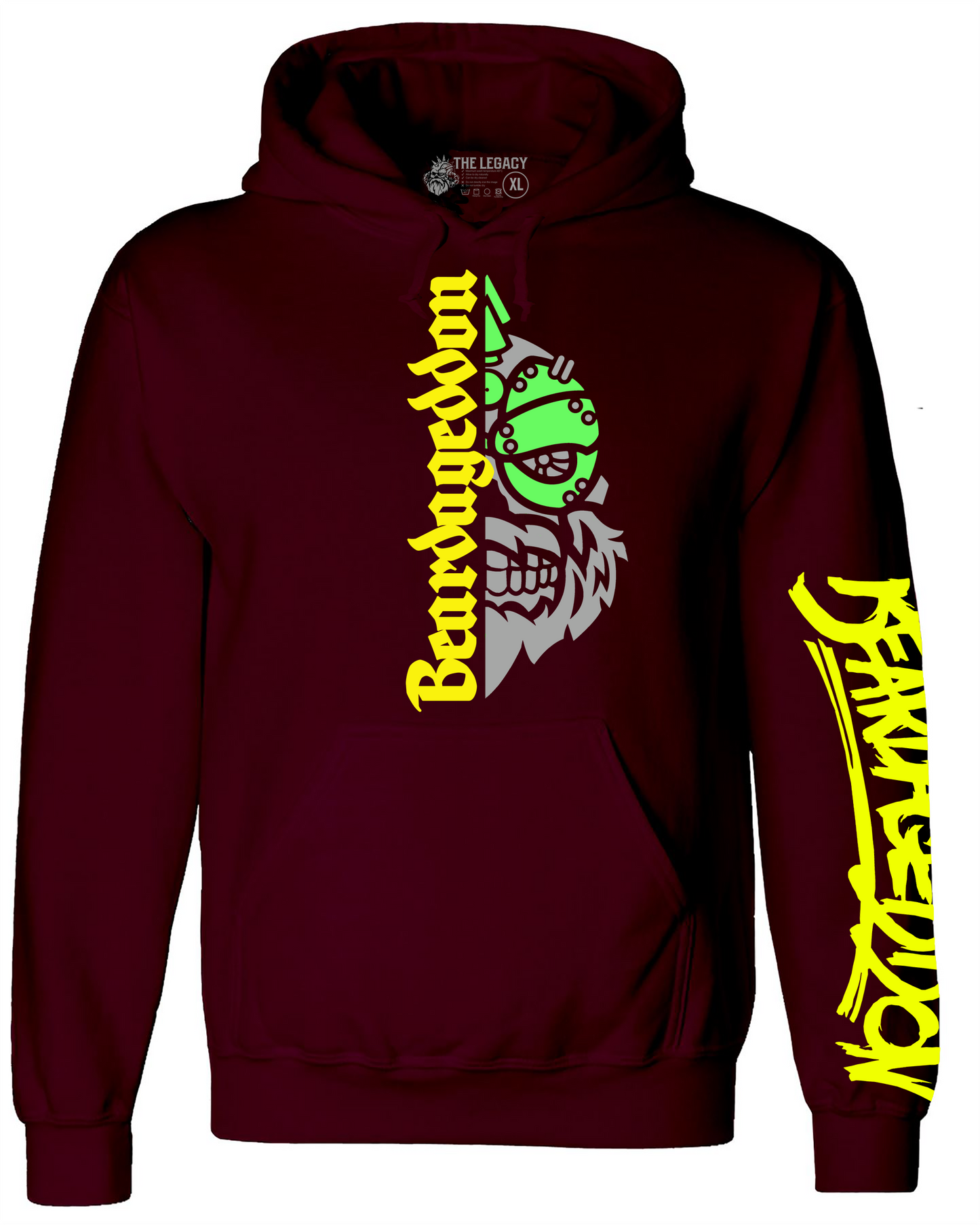 YOUR HWAY! Active Wear Hoodie Half Skull Front