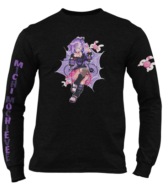 Michi Long Sleeved T-Shirt with Sleeve Mascots.