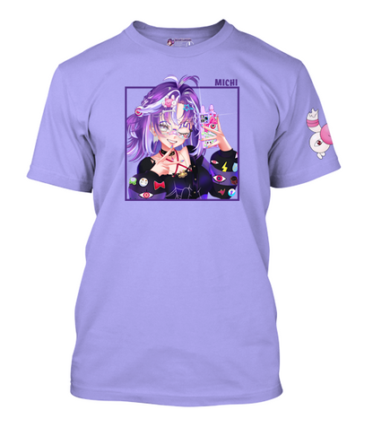 Michi Square Designed T-Shirt with Sleeve Mascot.