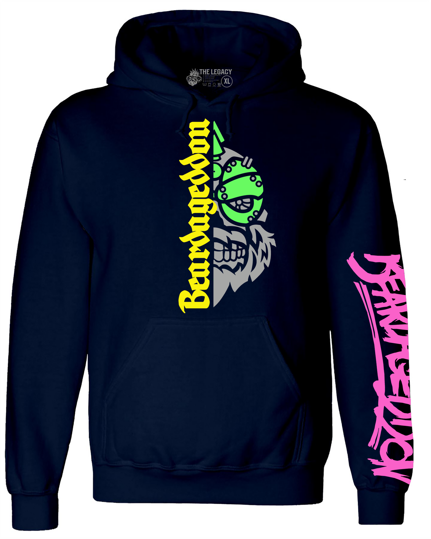 YOUR HWAY! Active Wear Hoodie Half Skull Front