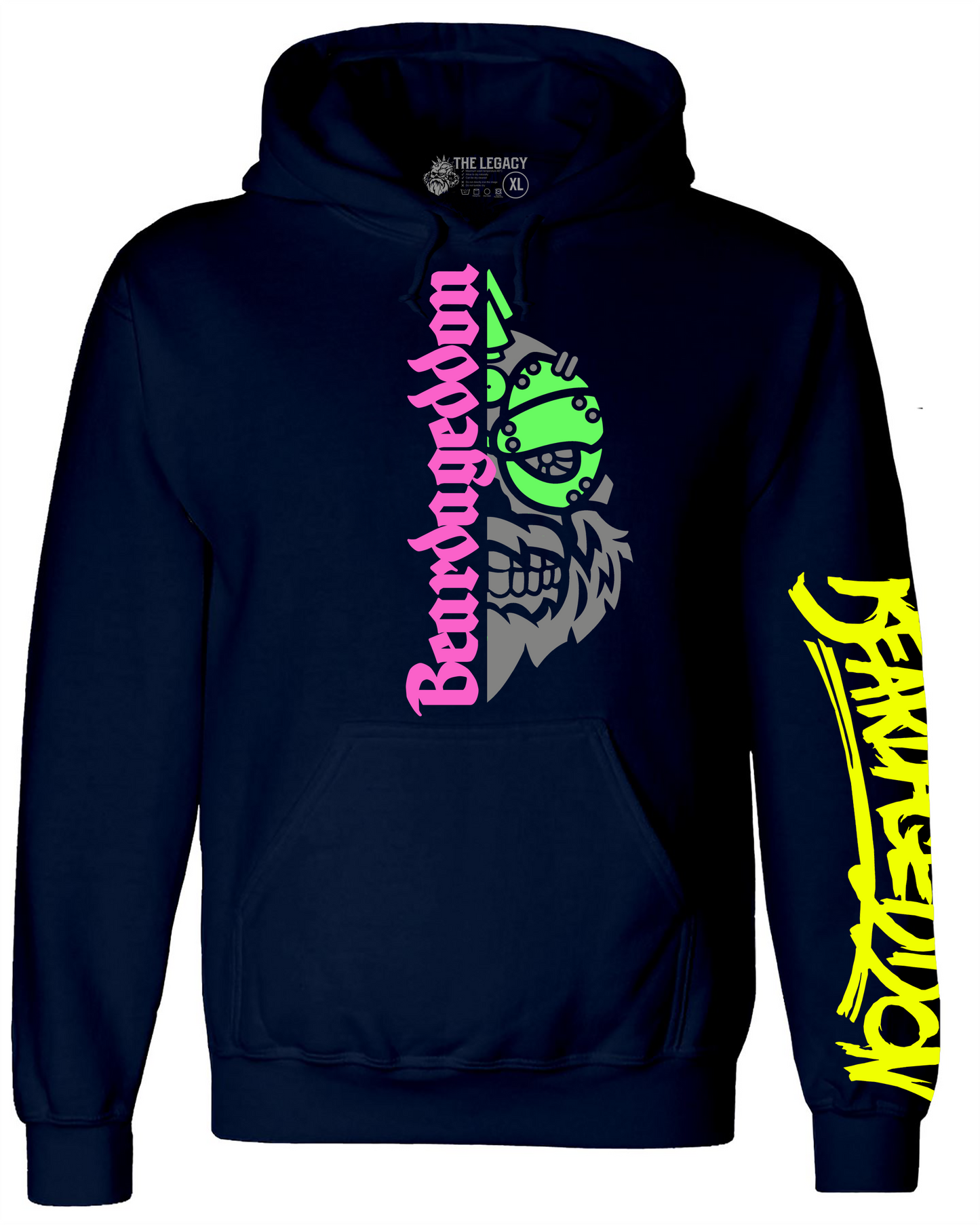 YOUR HWAY! Active Wear Hoodie Half Skull Front