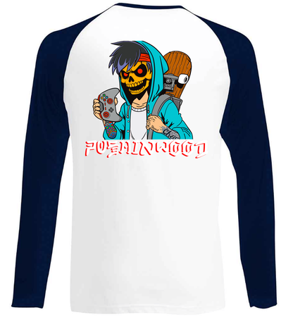 Pocket OG Logo Long 2 Tone T Shirt With Controller Backprint
