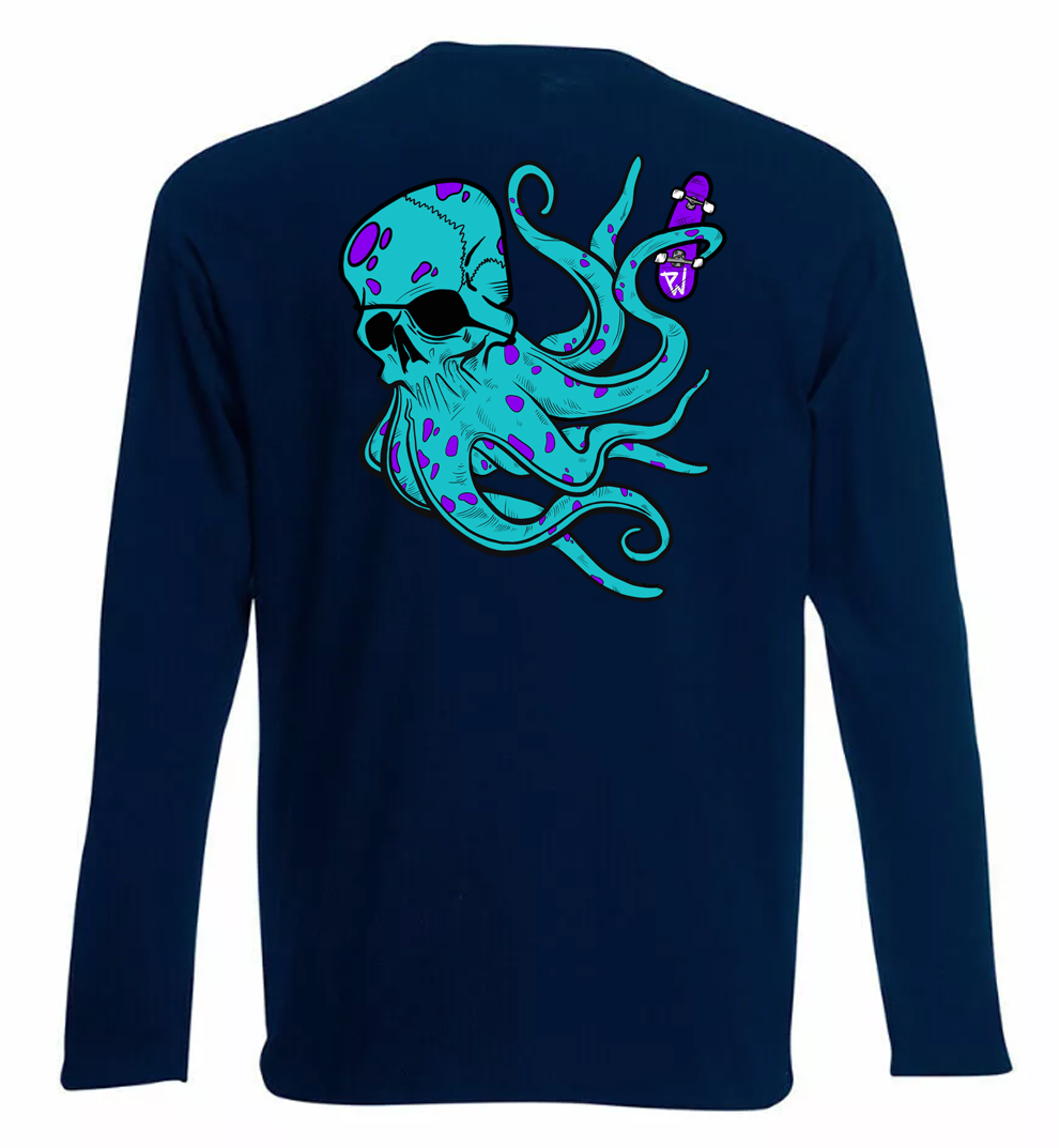 Pocket Controller Logo Long T Shirt With Octo Backprint