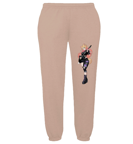 OBKatieKatJoggers with large leg motif.