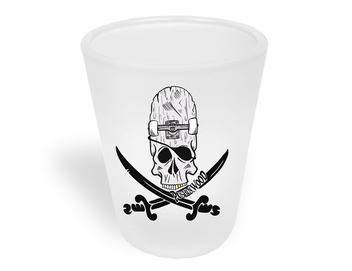 PushinWood Double Printed Shot Glass OG Logo with Hit Your Shots
