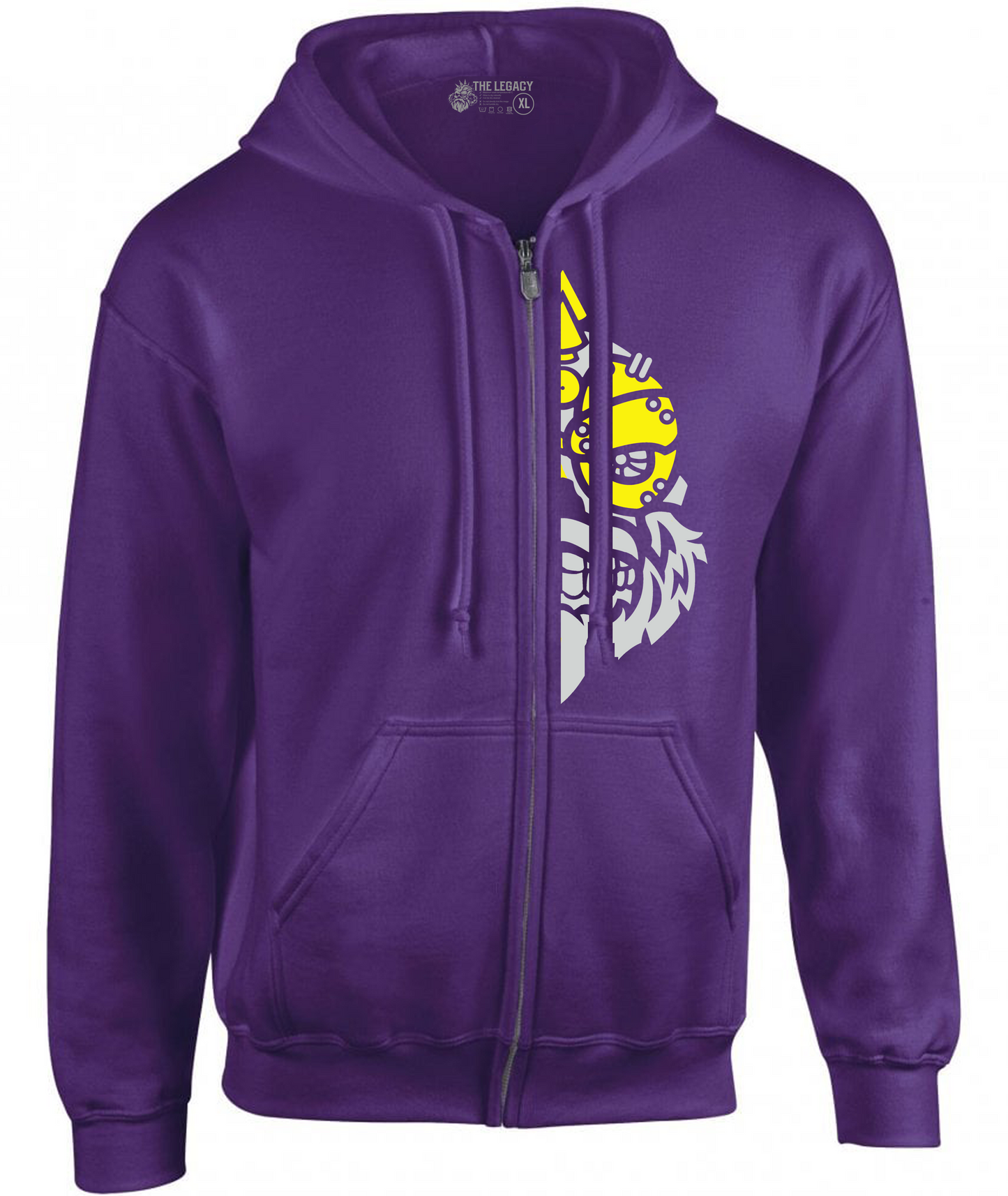 YOUR HWAY! Zipper Hoodie Half Skull Front
