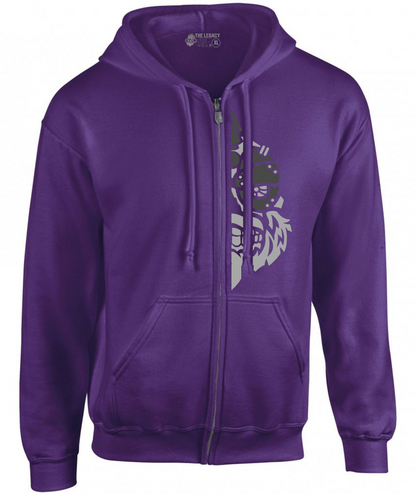 YOUR HWAY! Zipper Hoodie Half Skull Front
