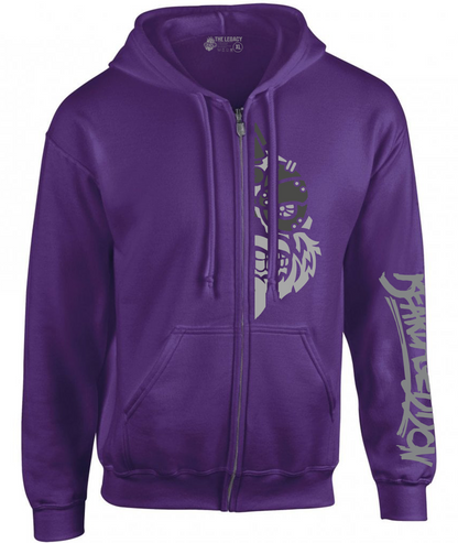 YOUR HWAY! Zipper Hoodie Half Skull Front