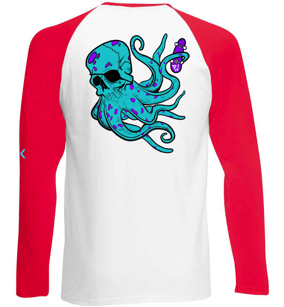 Pocket Controller Logo Long 2 Tone T Shirt With Octo Backprint