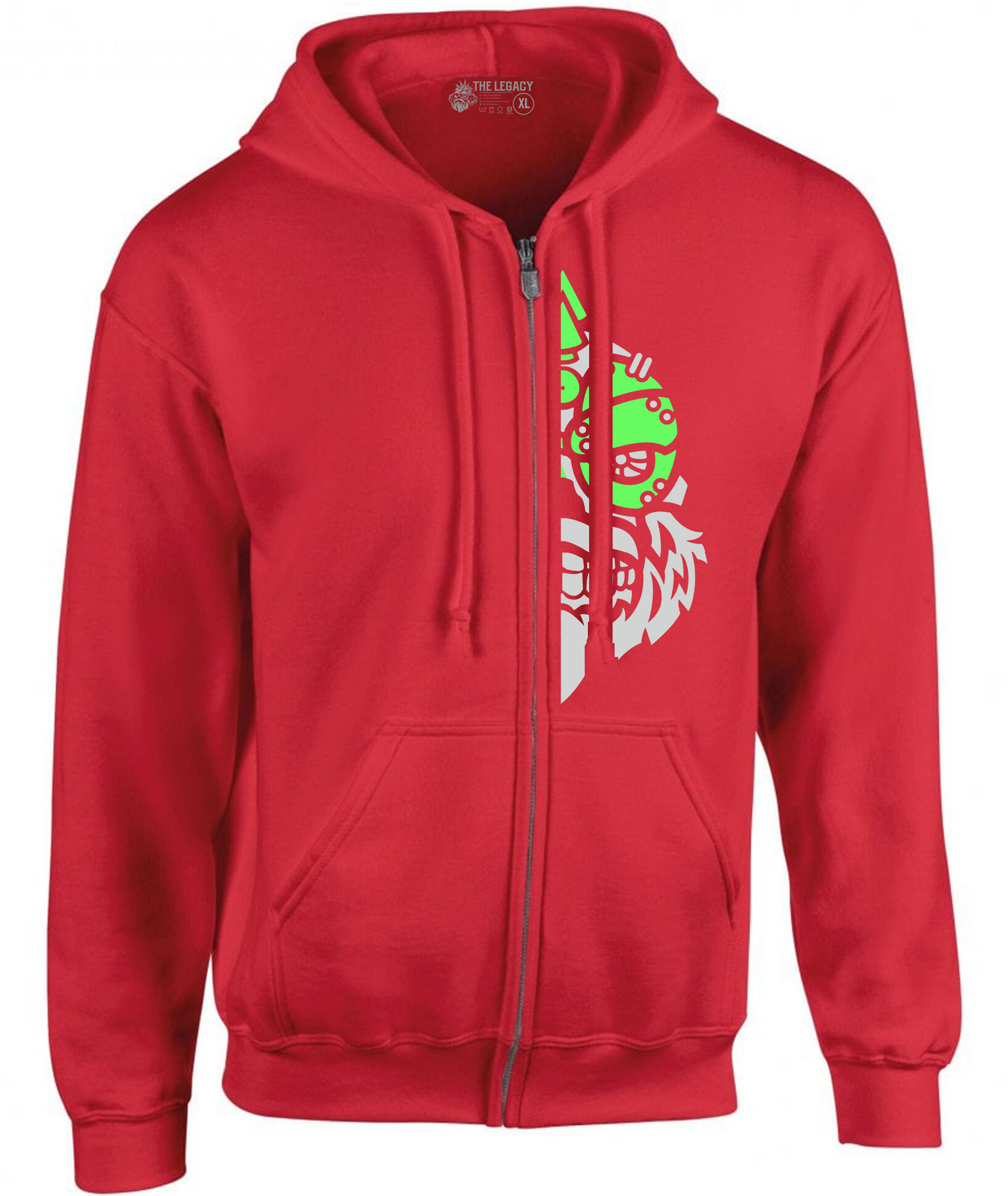 YOUR HWAY! Zipper Hoodie Half Skull Front