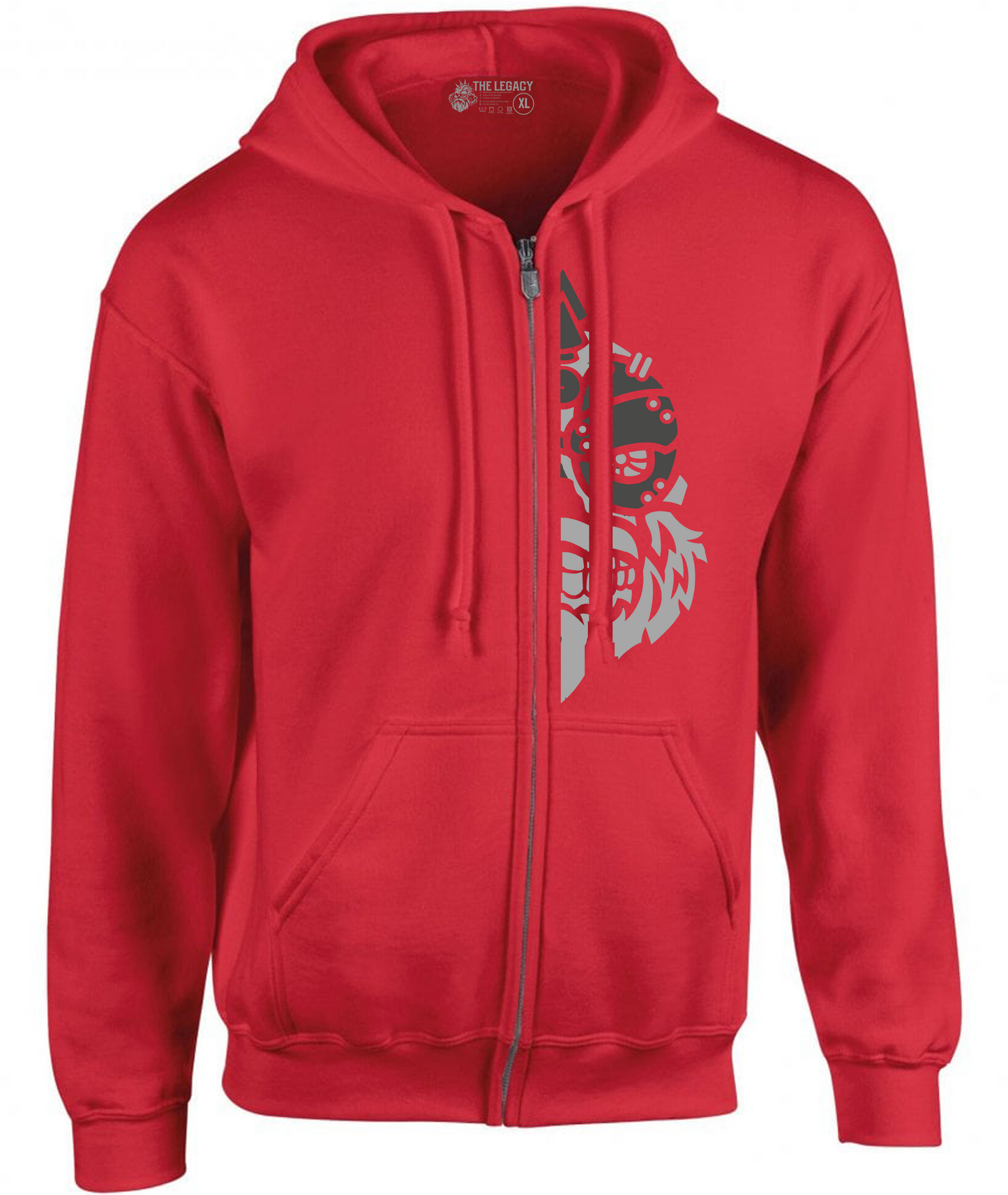 YOUR HWAY! Zipper Hoodie Half Skull Front