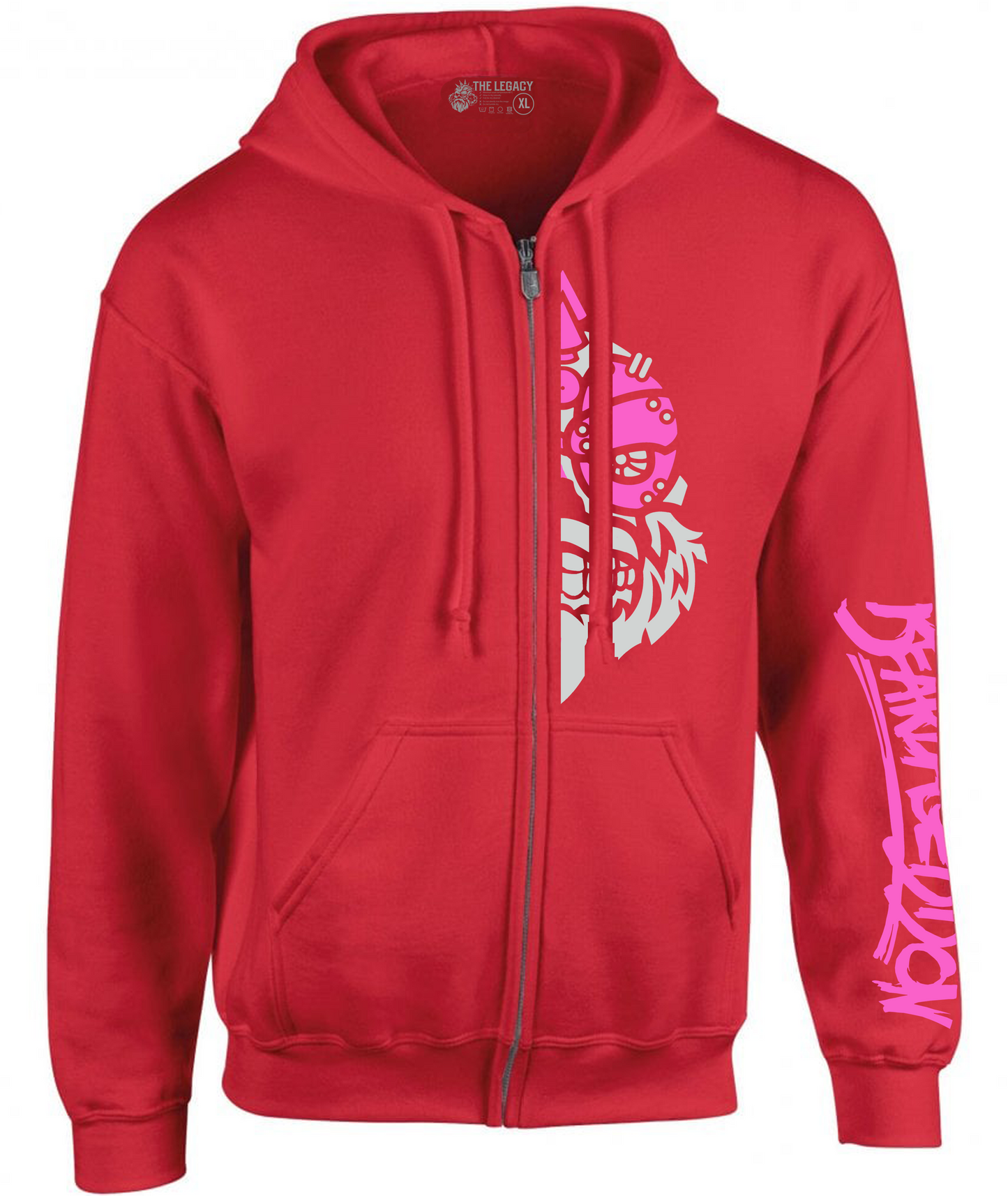 YOUR HWAY! Zipper Hoodie Half Skull Front