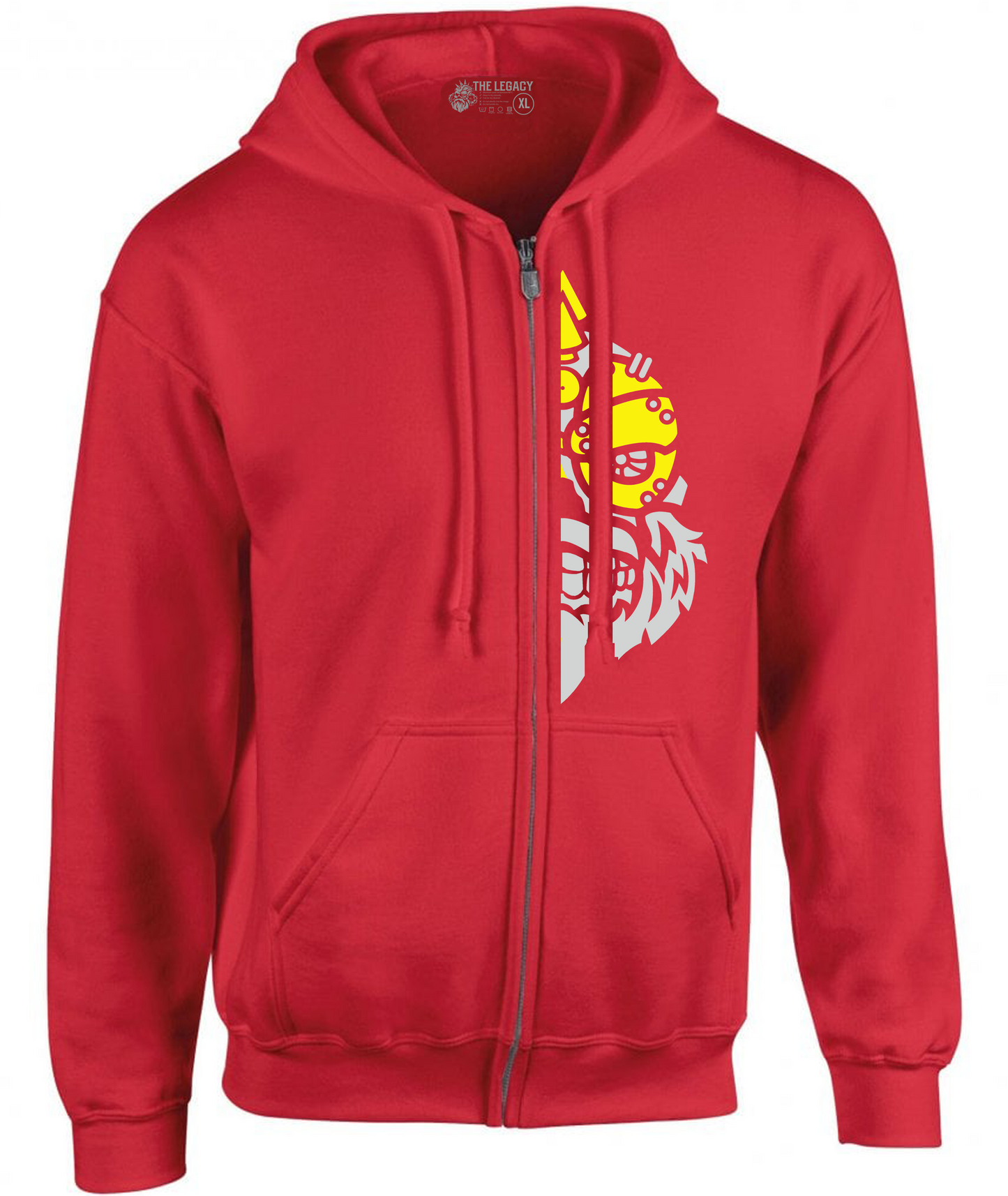 YOUR HWAY! Zipper Hoodie Half Skull Front