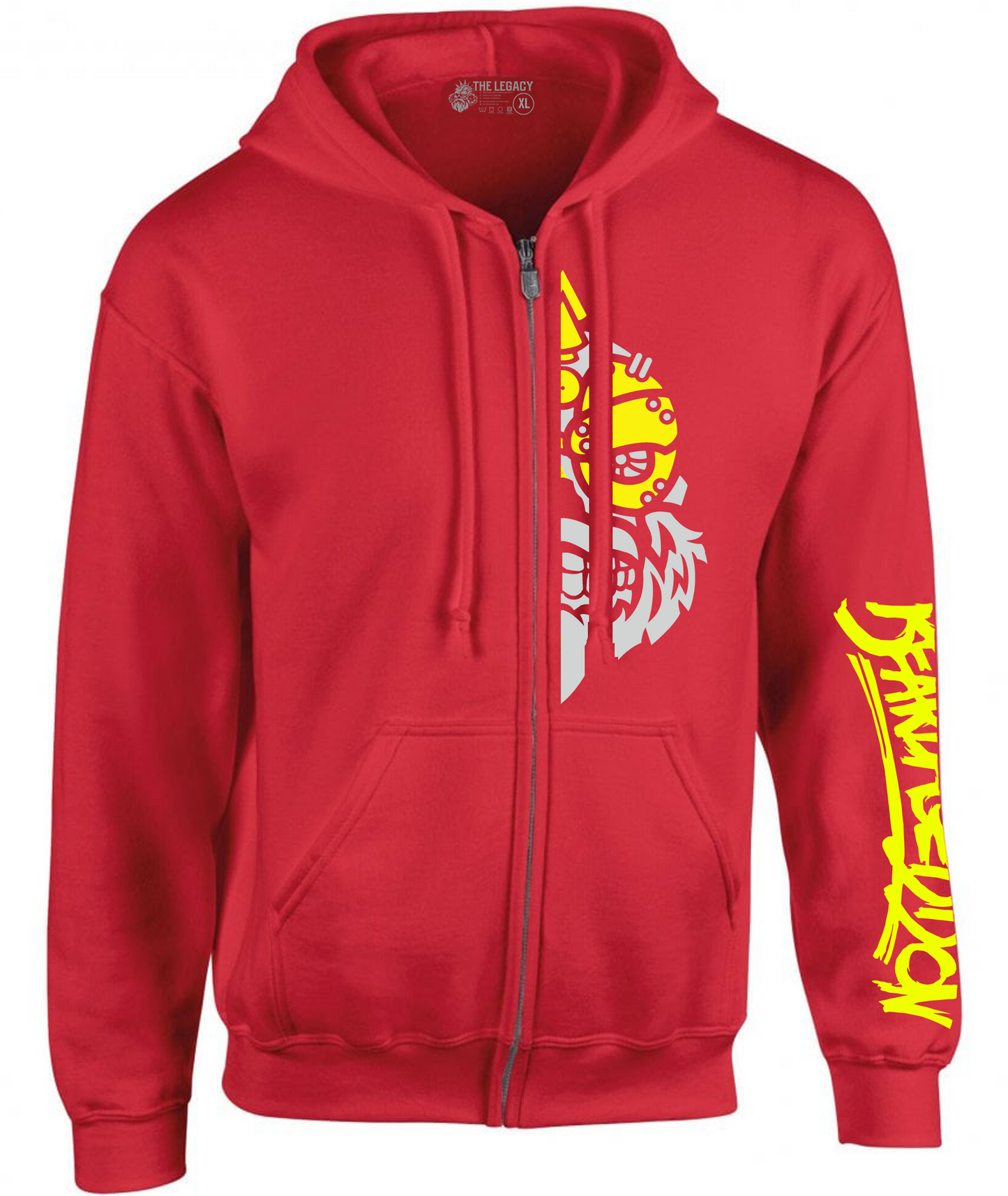 YOUR HWAY! Zipper Hoodie Half Skull Front