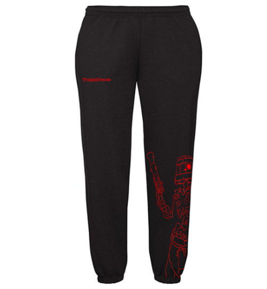 PushinWood Red Bucket Head Joggers with Wrap Around Print