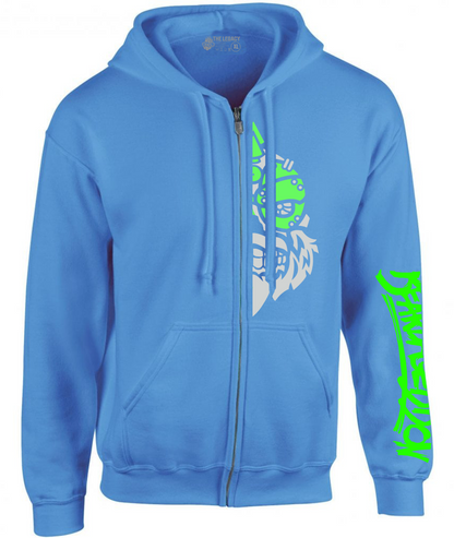 YOUR HWAY! Zipper Hoodie Half Skull Front