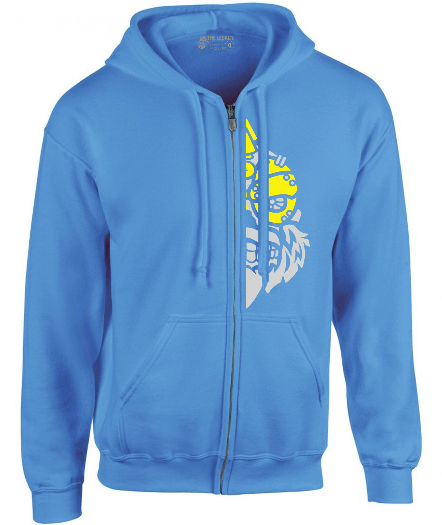 YOUR HWAY! Zipper Hoodie Half Skull Front