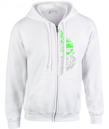 YOUR HWAY! Zipper Hoodie Half Skull Front