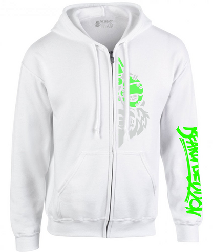 YOUR HWAY! Zipper Hoodie Half Skull Front