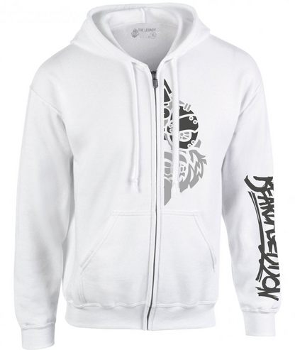 YOUR HWAY! Zipper Hoodie Half Skull Front