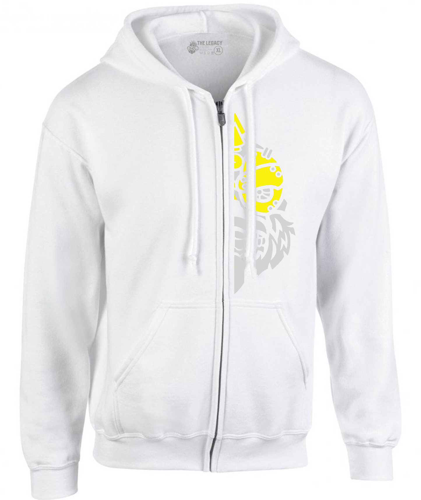 YOUR HWAY! Zipper Hoodie Half Skull Front