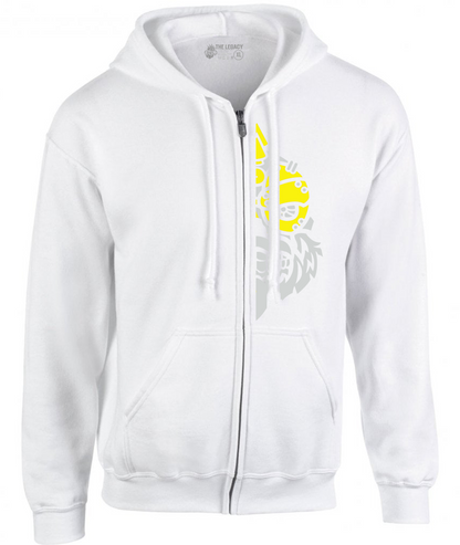 YOUR HWAY! Zipper Hoodie Half Skull Front