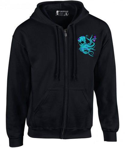 Pocket Octo Zipper Hoodie with Controller Logo Backprint