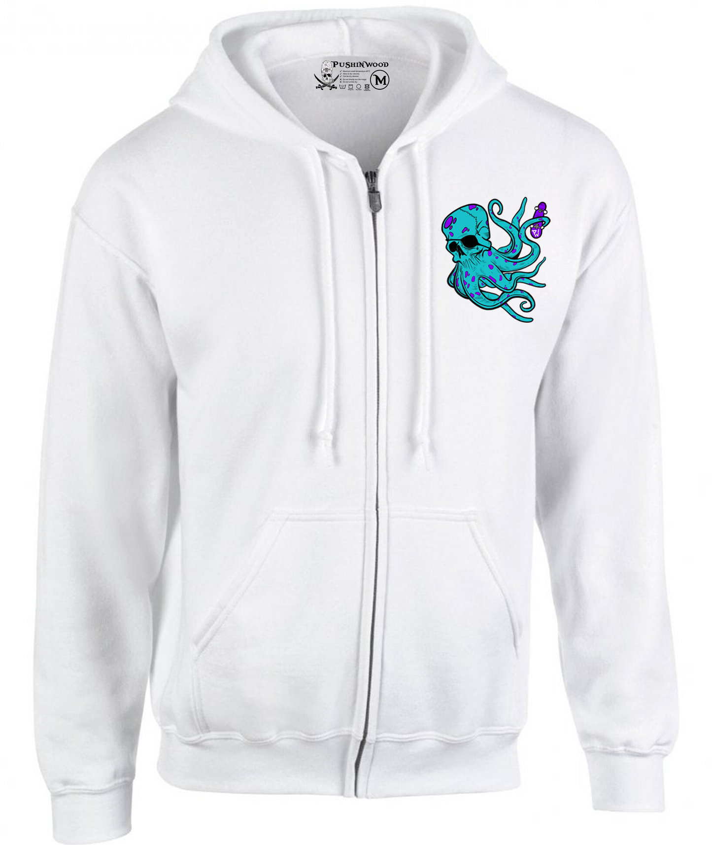 Pocket Octo Zipper Hoodie with Controller Logo Backprint